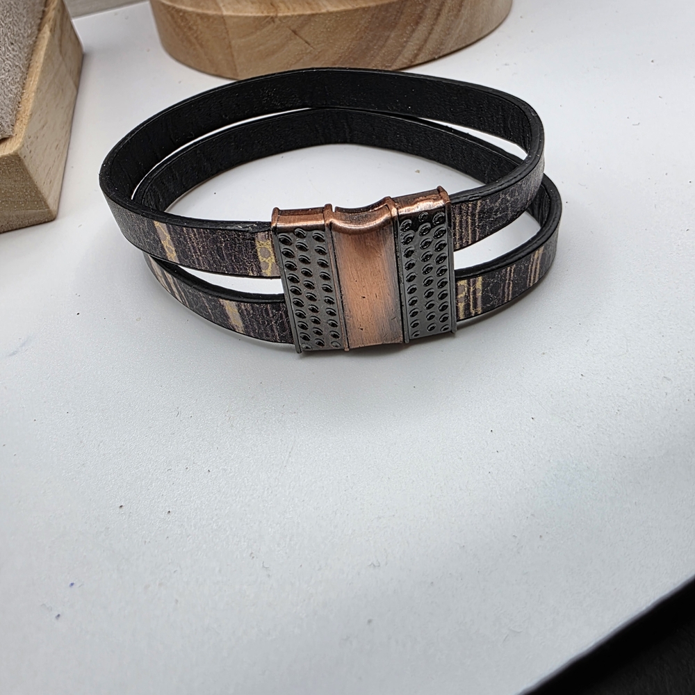 Black and Copper Bracelet Magnetic Closure (1102)